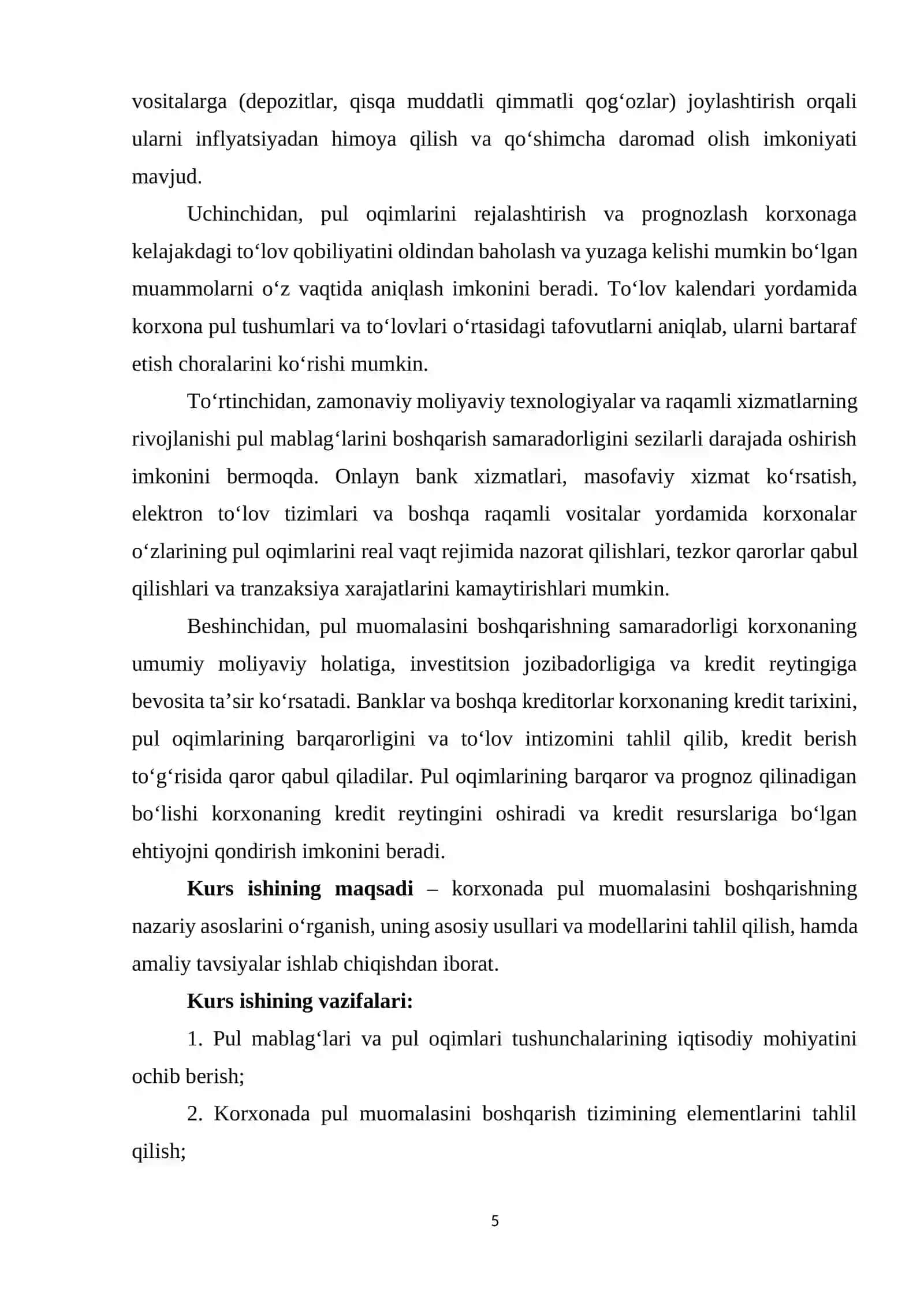 PAXTA TOZALASH KORXONASIDA PUL MUOMALASINI BOSHQARISH TIZIMINING AMALIY TAHLILI 4