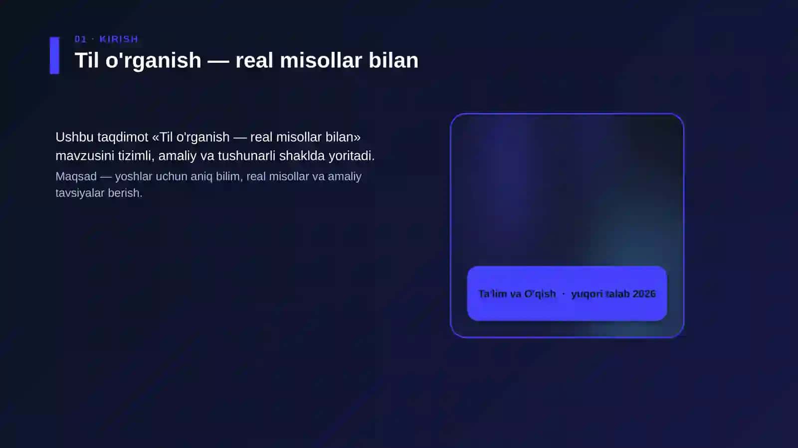 Til o'rganish — real misollar bilan 4