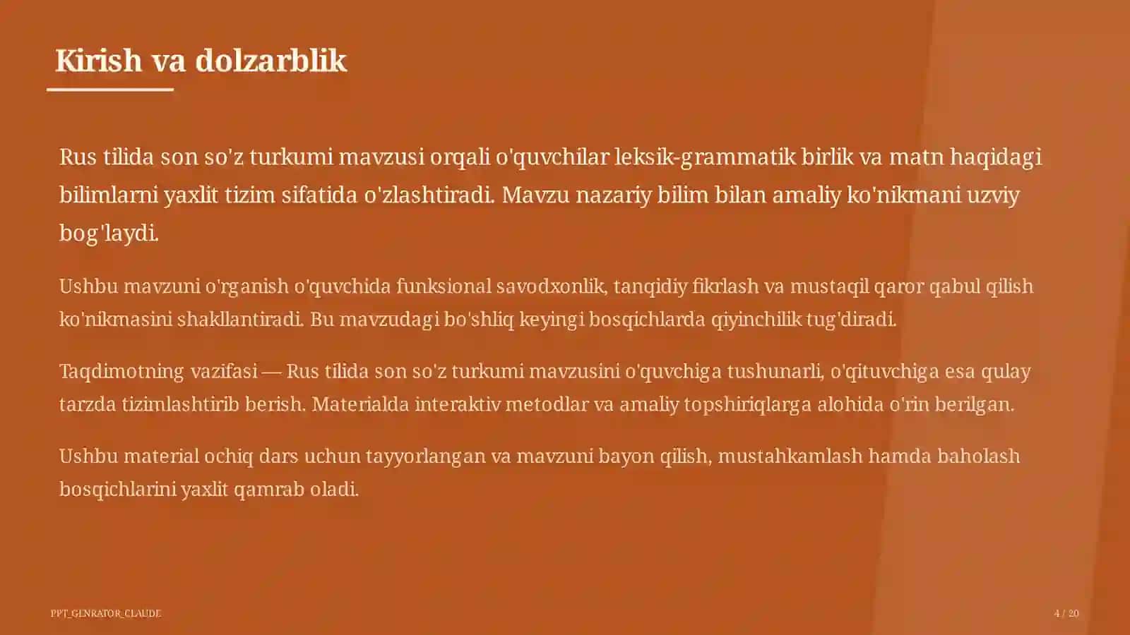 Rus tilida son so'z turkumi (6-sinf) 4