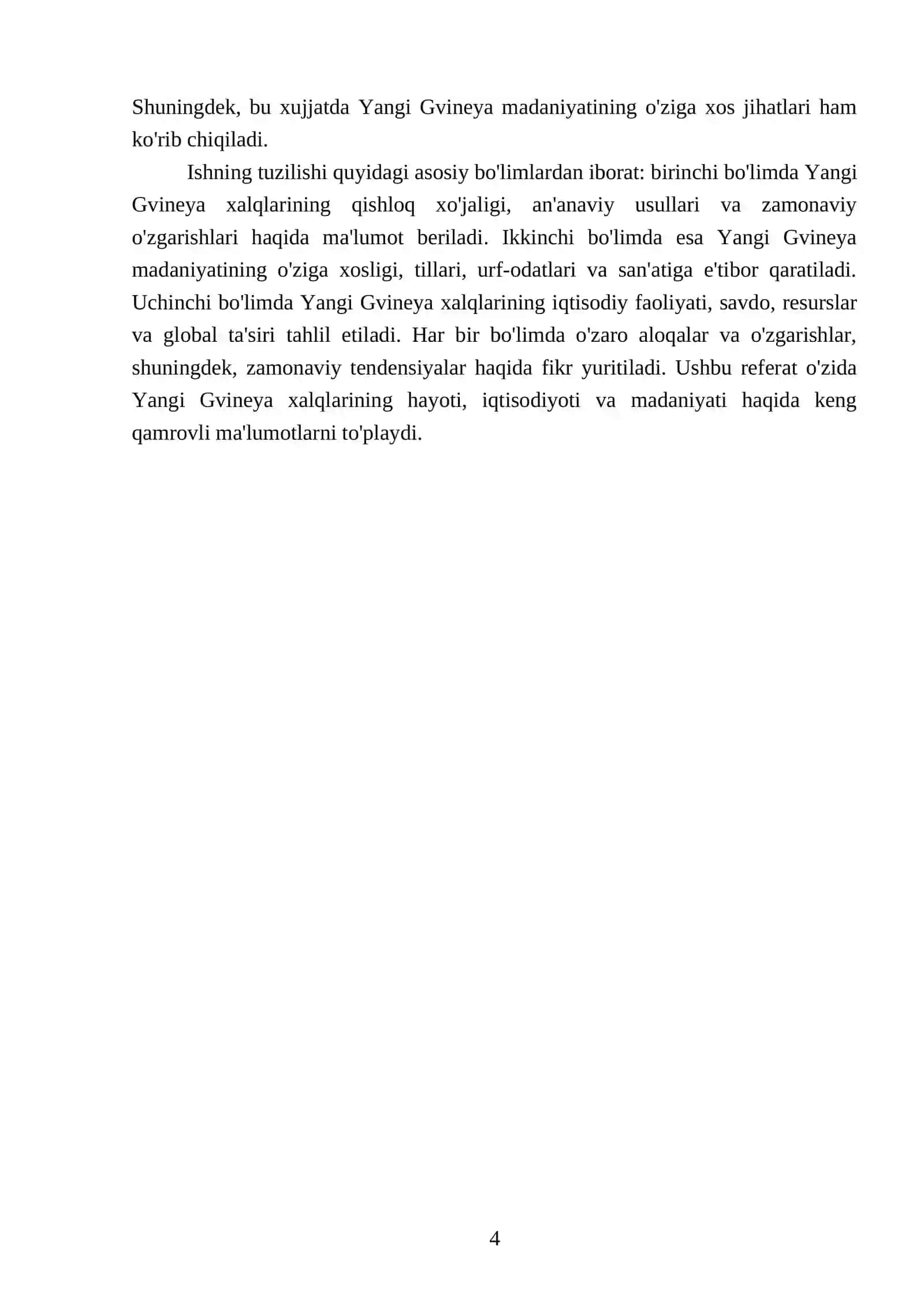 Yangi Gvineya xalqlari xojaligi va madaniyati REFERATI 4