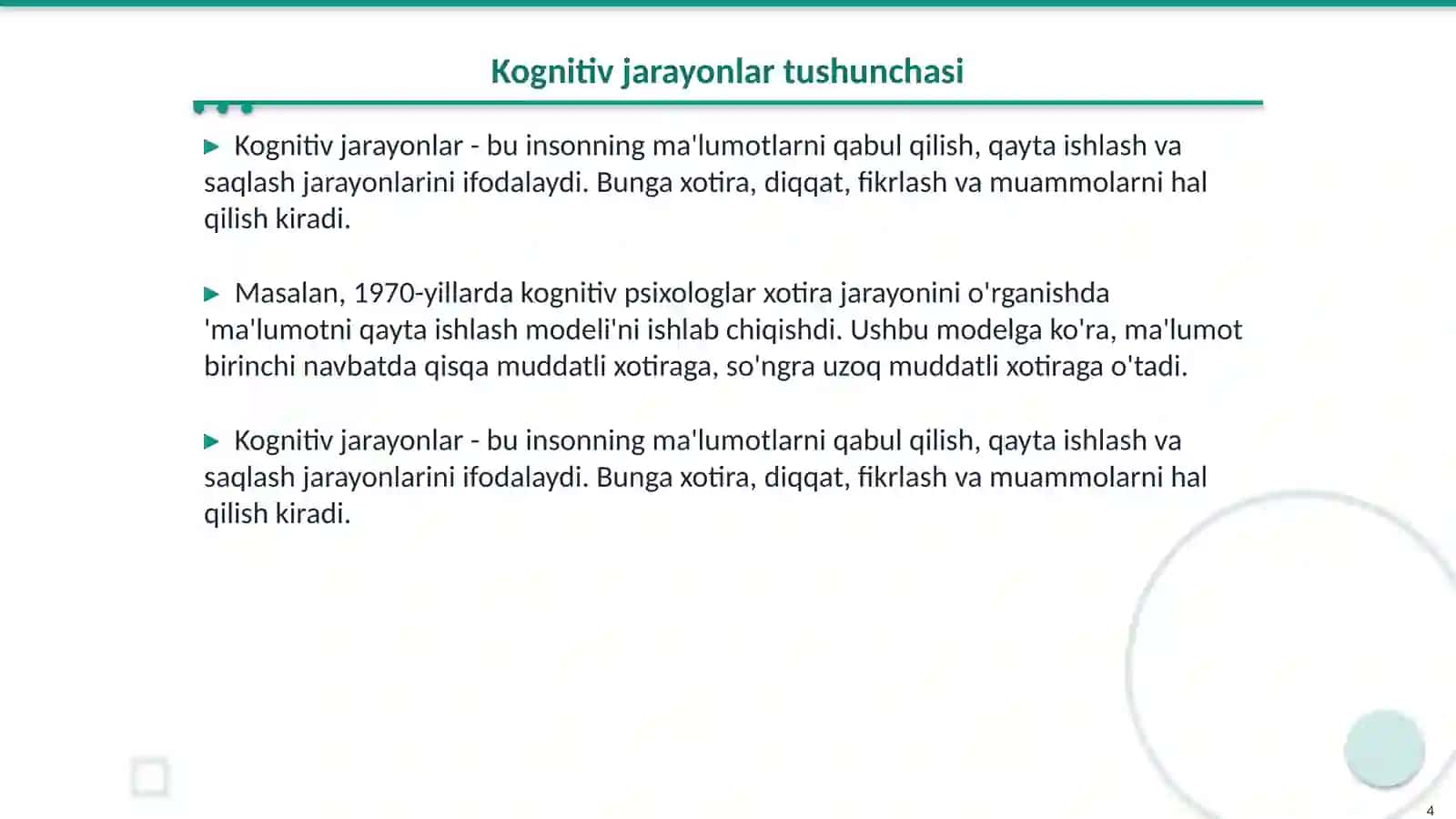 Shaxsning kognitiv nazariyalari 4