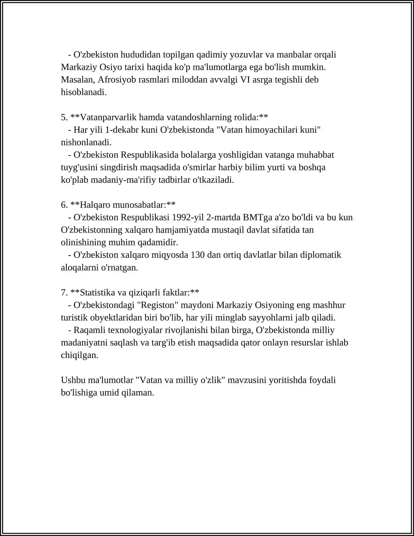 Vatan va Milliy O'zlik 4
