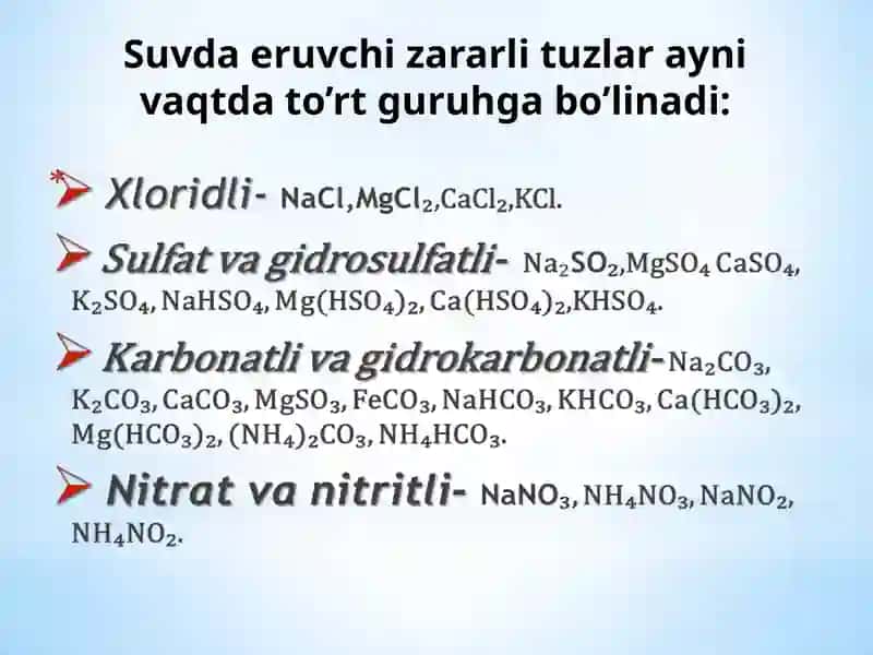 Sho’rlangan tuproqlar 4