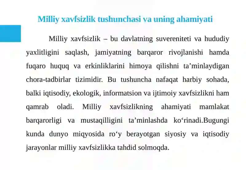 Milliy xavfsizlikni ta'minlash bo'rasida amalga oshirilayotgan ishlar 4