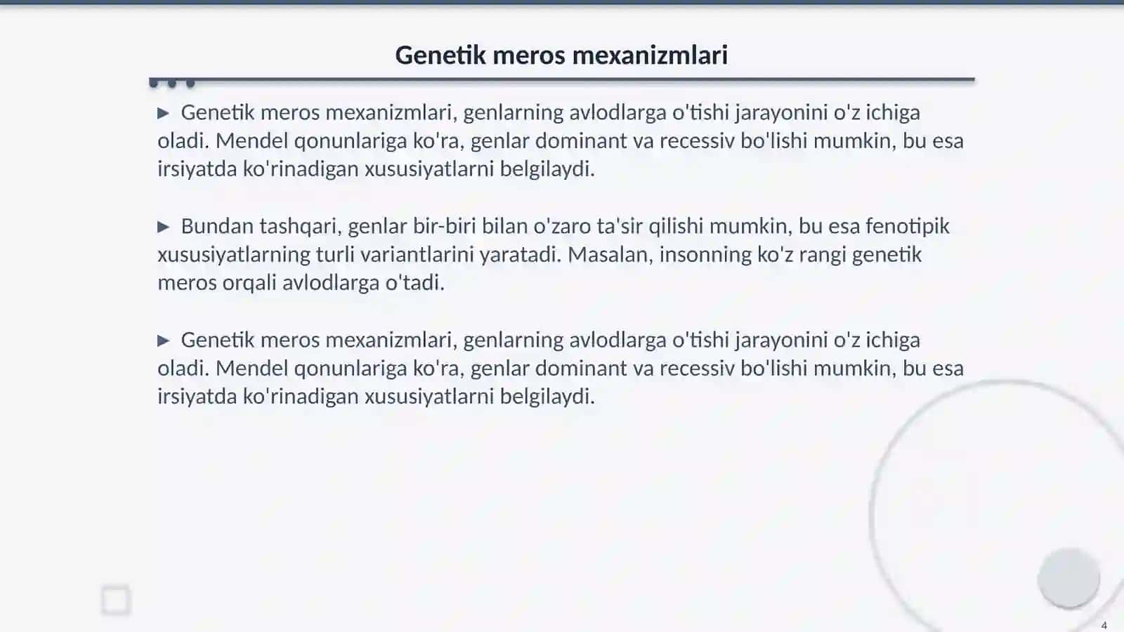 Ummumiy genetika 4