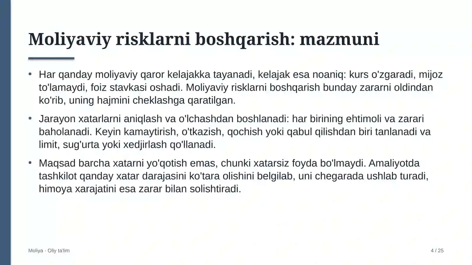 Tog'-chang'i majmualarida moliyaviy risklarni boshqarish 4