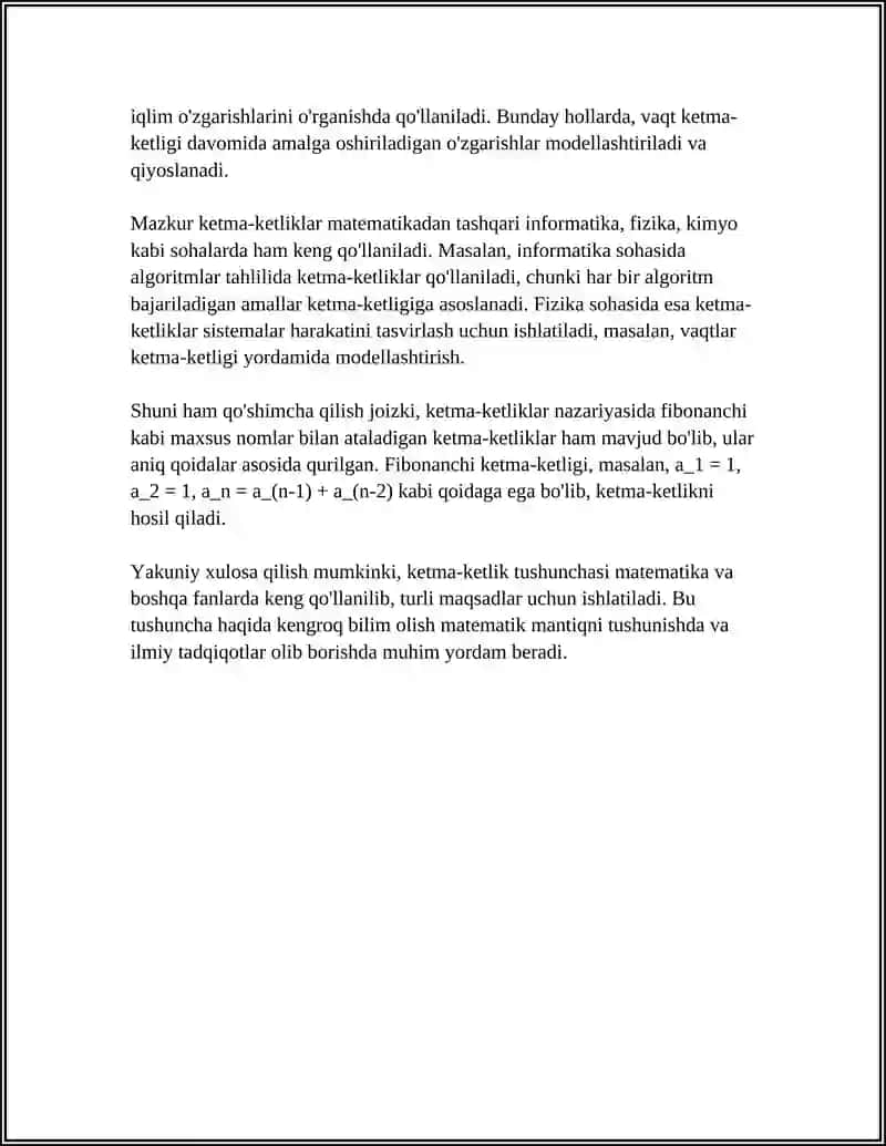 SONLAR KETMA - KETLIGI VA UNING LIMITI 4