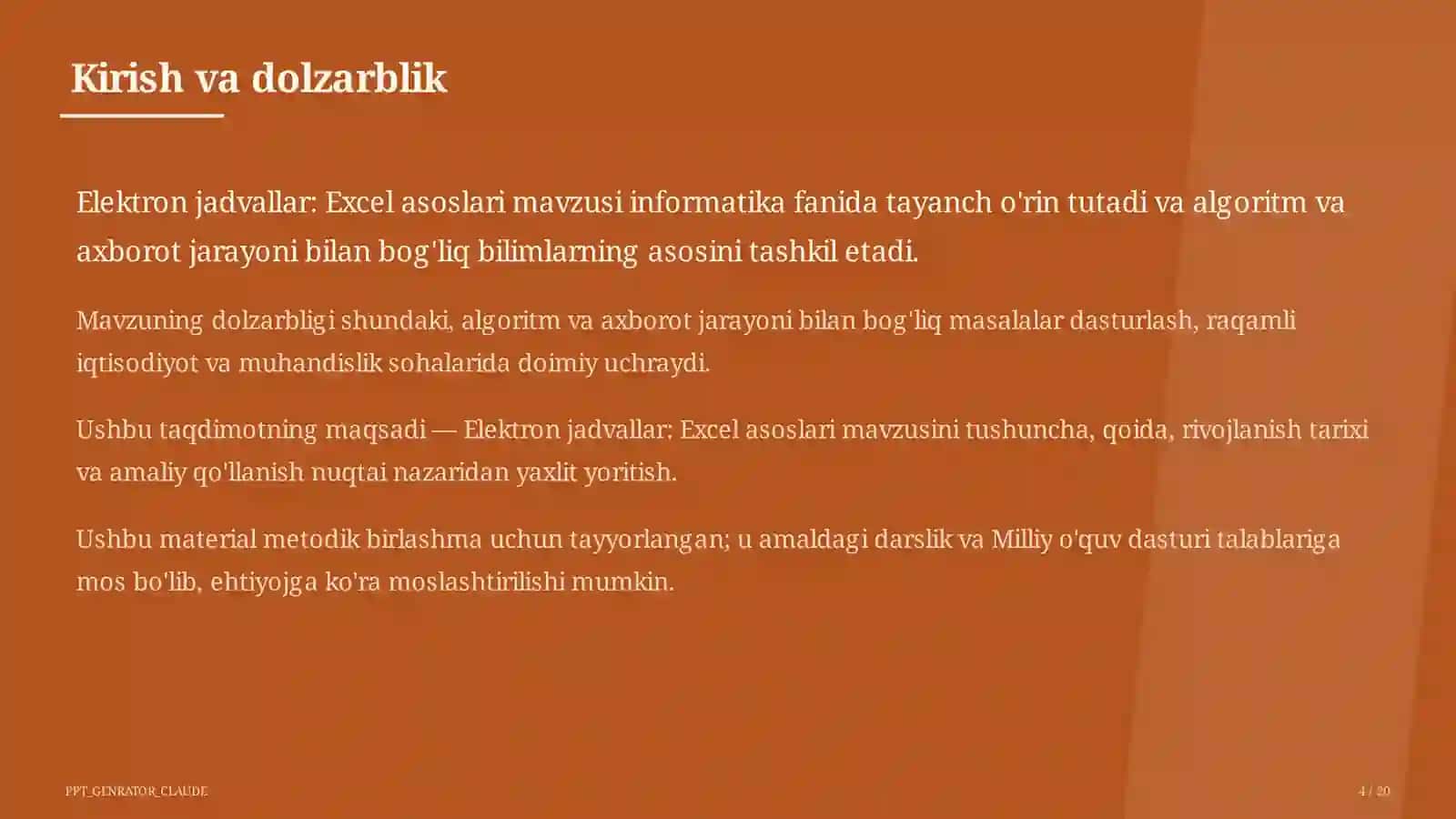 Excel asoslari (7-sinf) 4