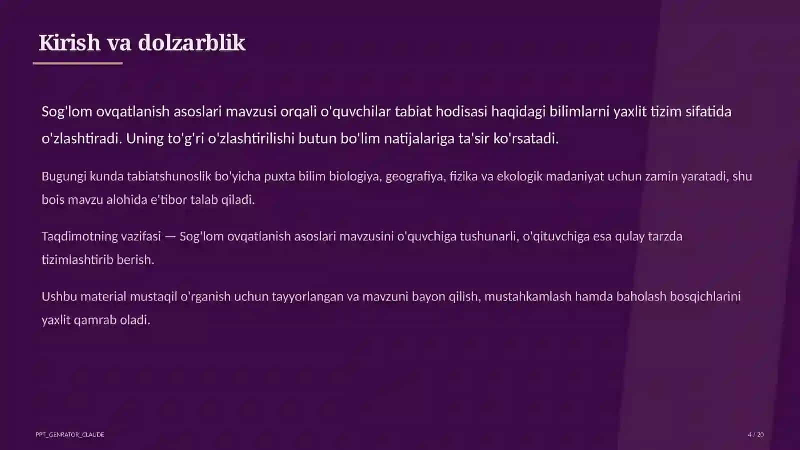 Sog'lom ovqatlanish asoslari (3-sinf) 4