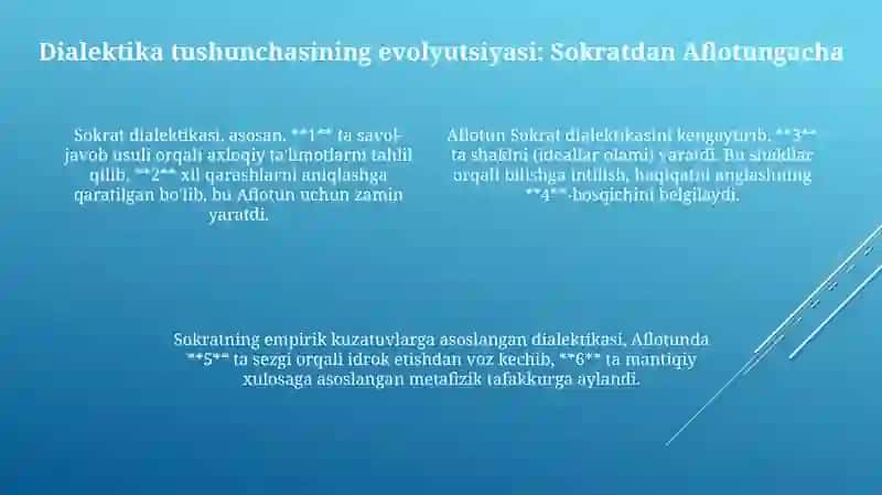 Aflotun va Aristotel dialektikasi tahlili 4