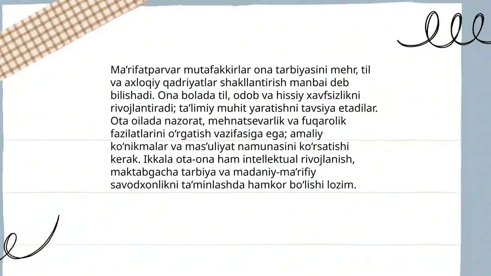 Ma’rifatparvar mutafakkirlar oila tarbiyasida 4