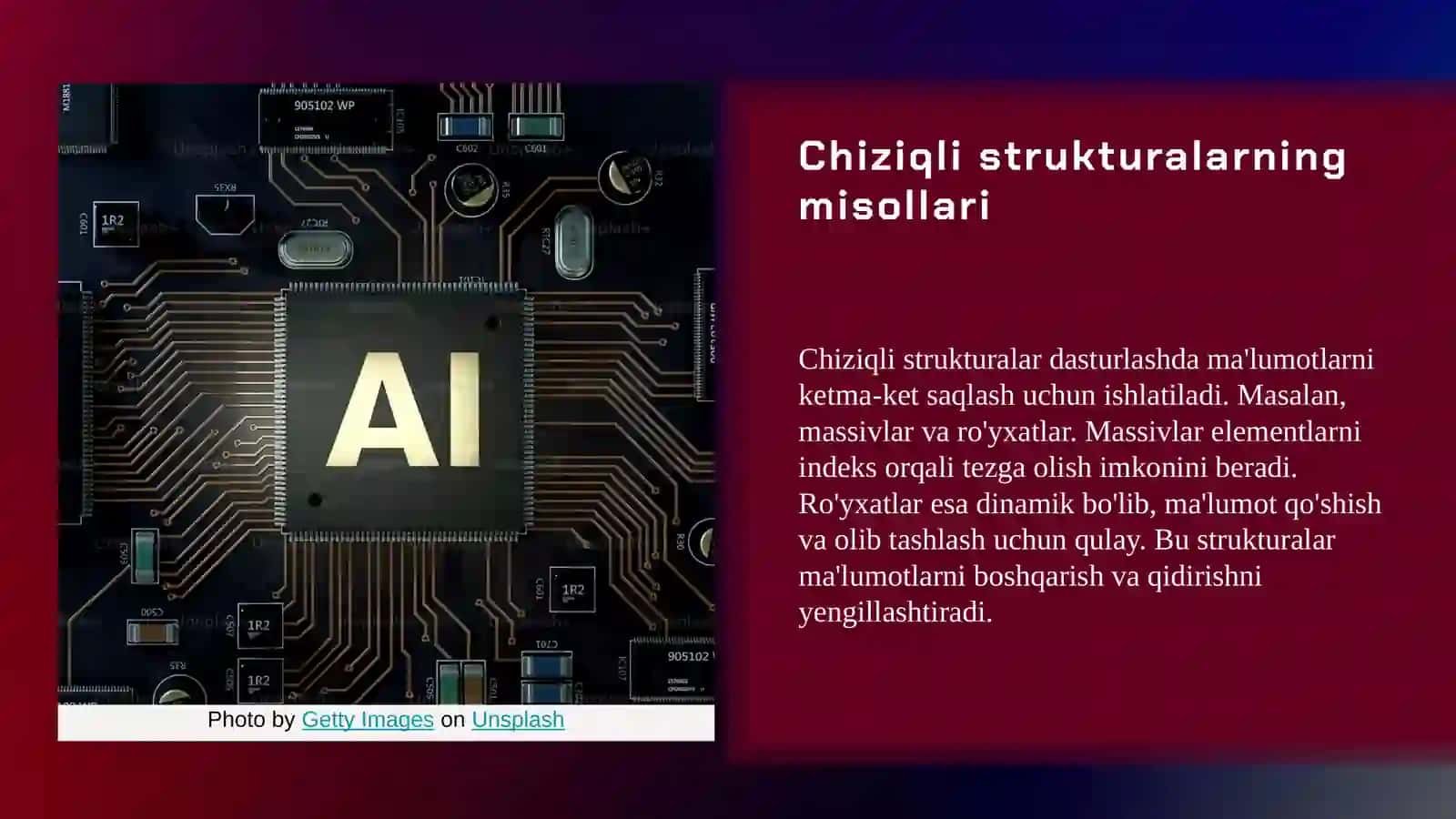 Chiziqli strukturalar 4