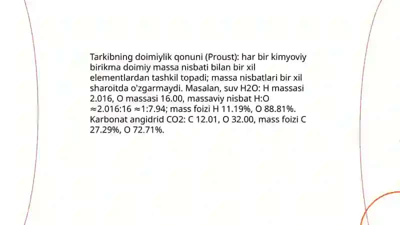 Kimyoning asosiy qonunlari: umumiy tushuncha 4