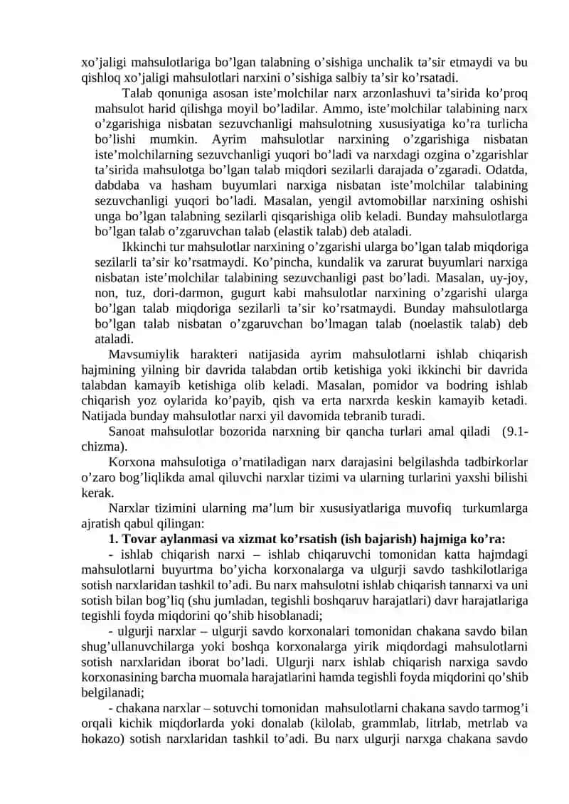 9-mavzu. Korxona maxsulotlariga narxni shakllanishi 4