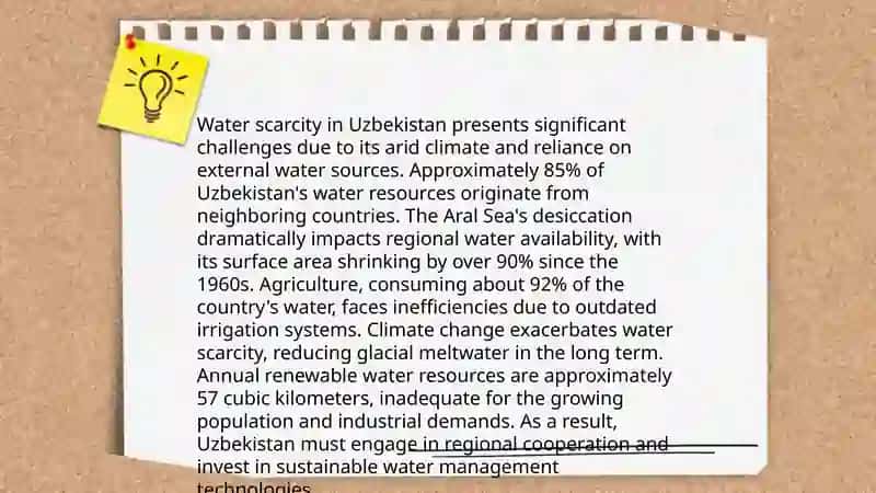Environment. Discussion on economizing the usage of water in Uzbekistan 4