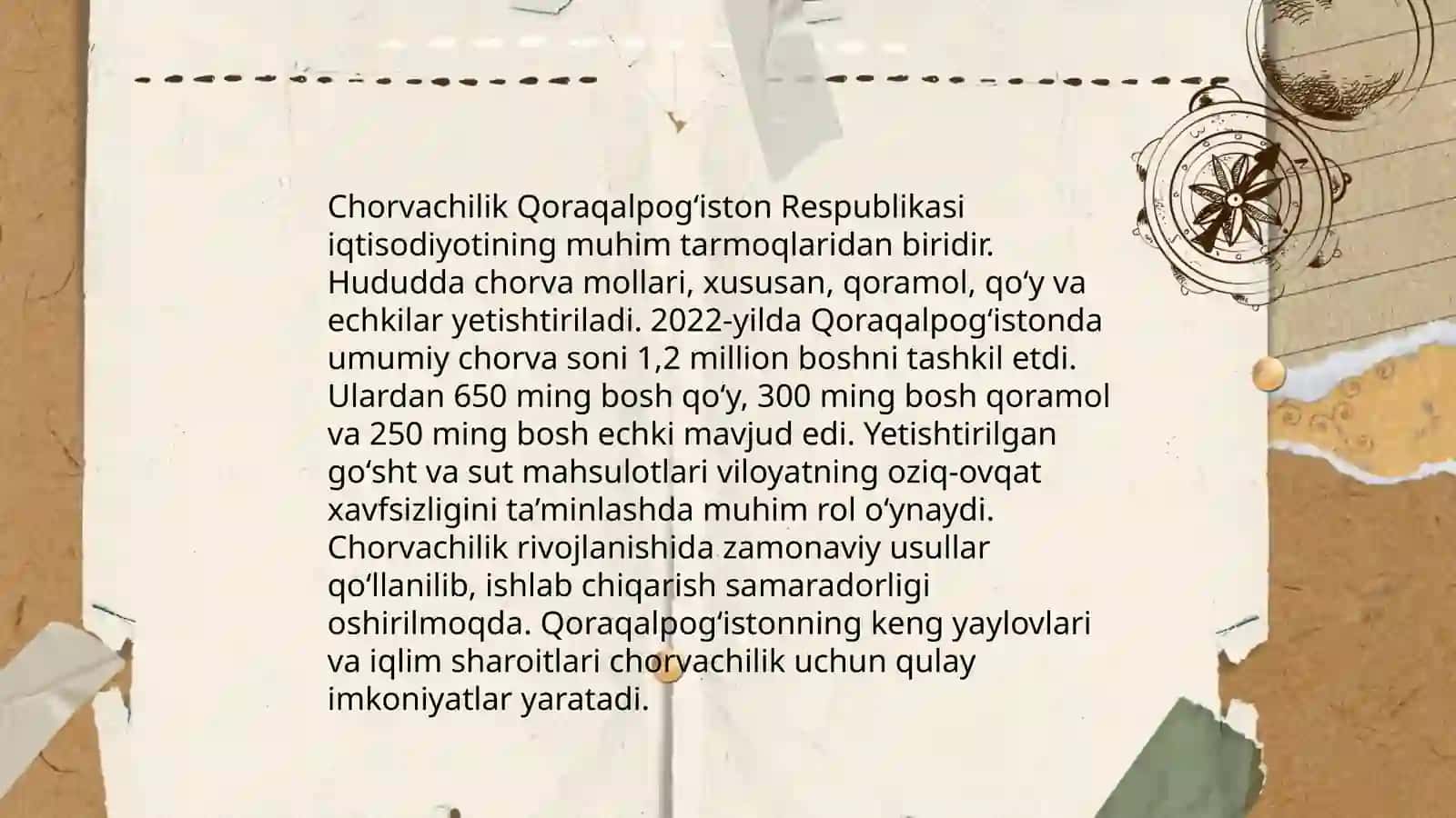 Qoraqalpoq xalqining xoʻjaligi, sanoati va hunarmandchiligi 4