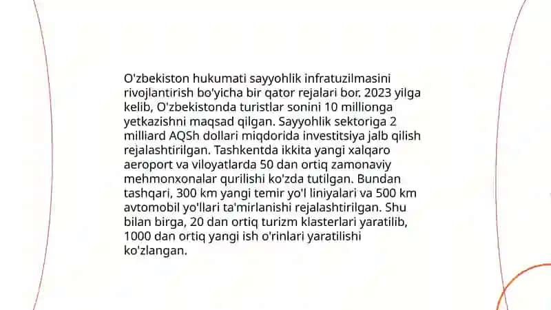 Turizim xizmatlari bozorini rivojlantirishda davlat islohotlari 4