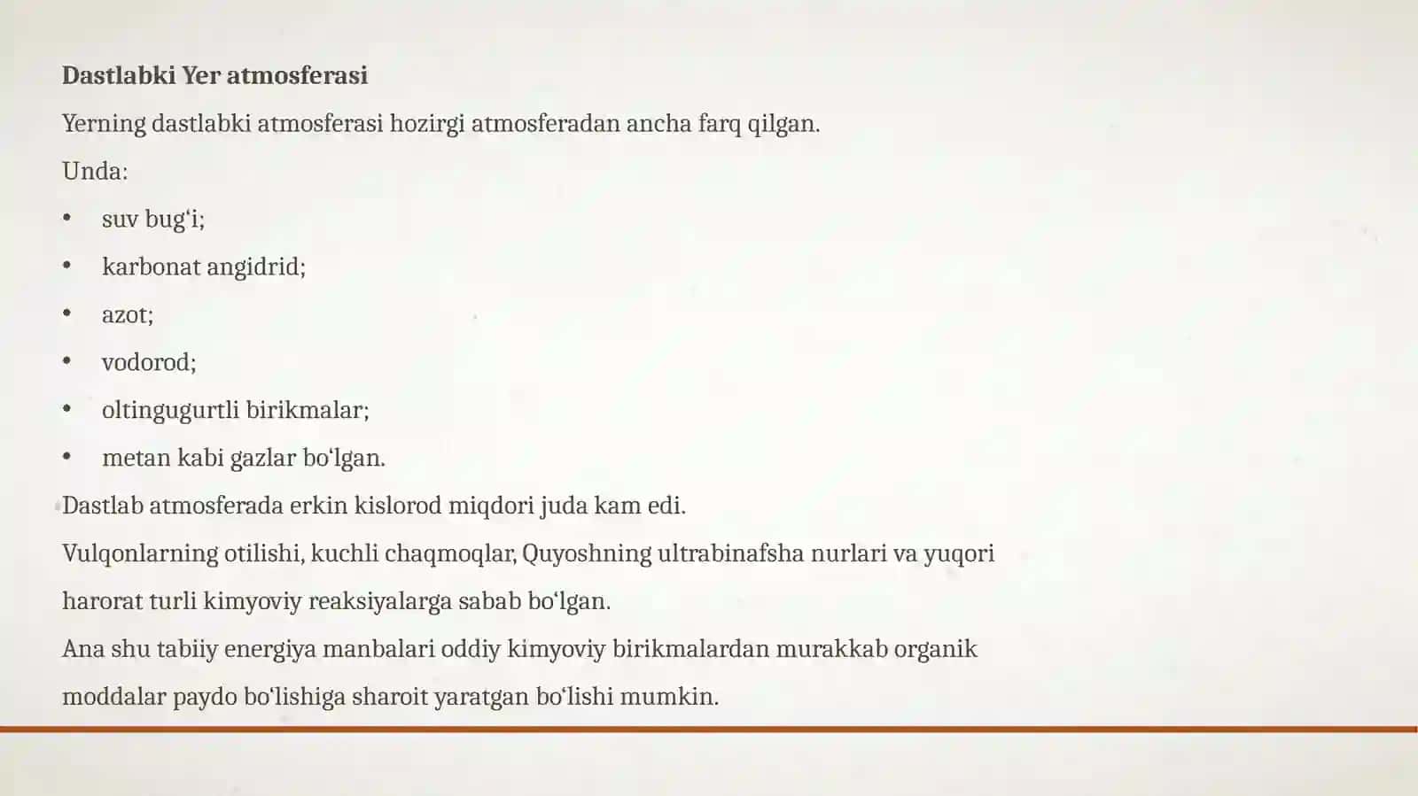 YERDA HAYOTNING PAYDO BO‘LISHI HAMDA RIVOJLANISHI 4