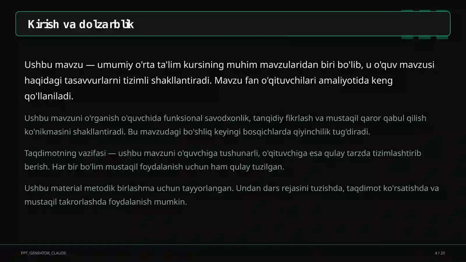 Dolzarb mavzular 4