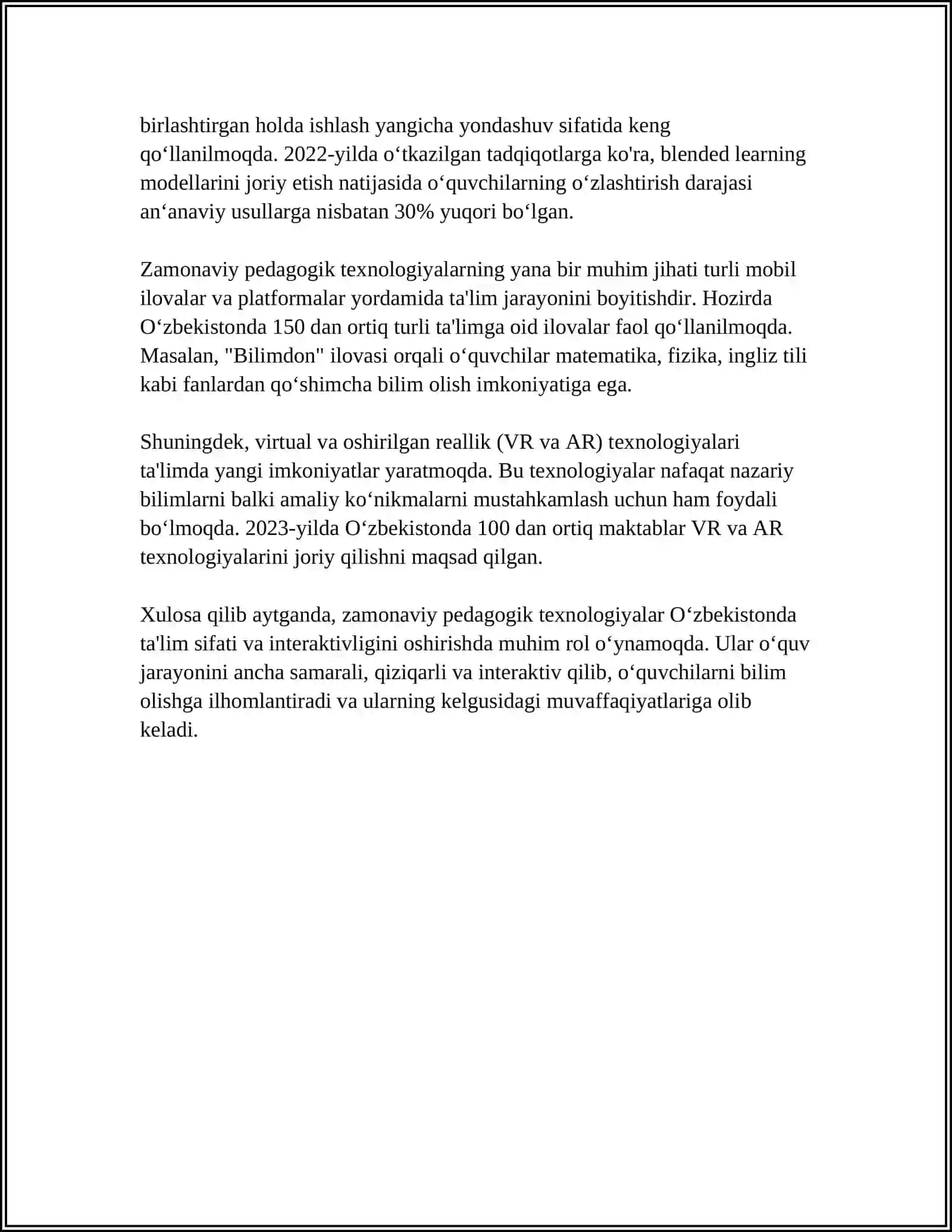 BOSHLANG'ICH TA'LIM PEDAGOGIKASI FANINING ZAMONAVIY TENDENSIYALARI 4