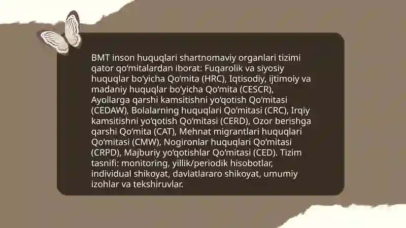 Inson huquqlari boʻyicha xalqaro shartnomaviy institutlar faoliyati 4