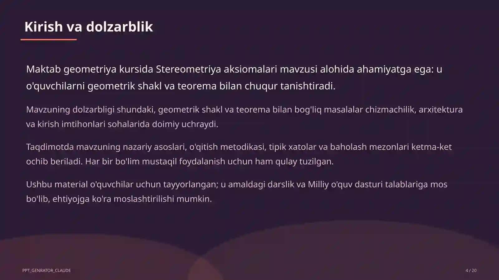 Stereometriya aksiomalari (10-sinf) 4