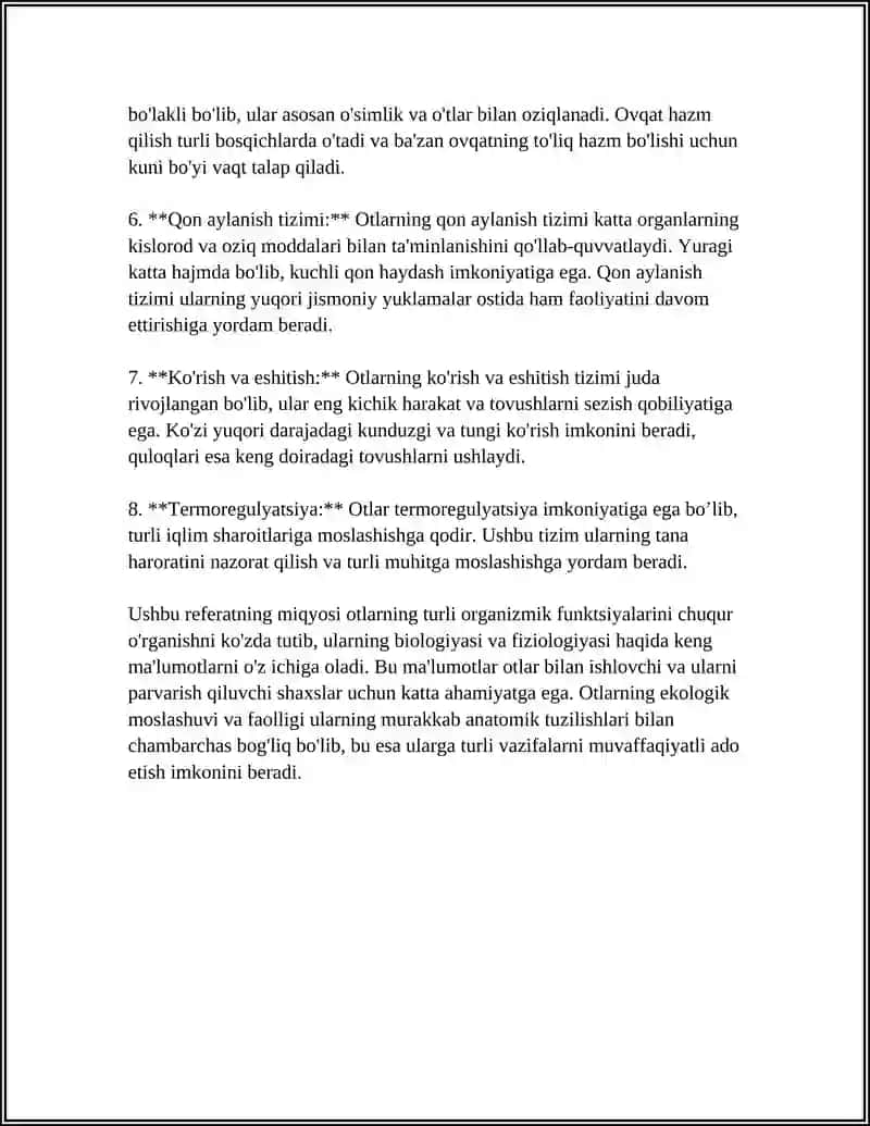 Otlarning anatomiyasi va fiziologiyasi — 20 vatoq referat 4