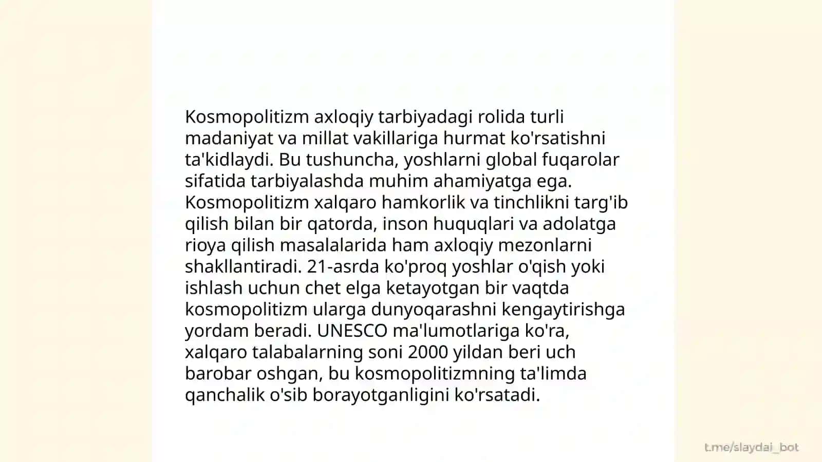Zamonaviy axloqiy tarbiyada kasmapalitizmga moyillik 4