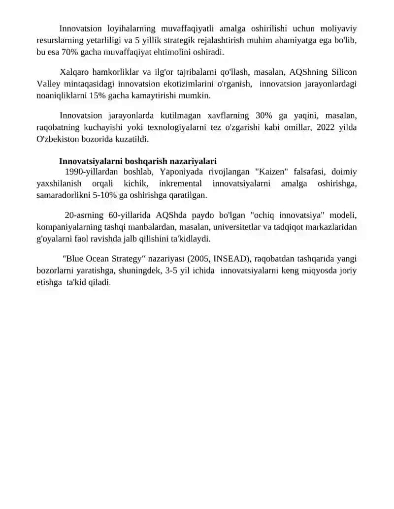 Innovatsion jarayonlar tadqiqotlari evolyutsiyasi 4