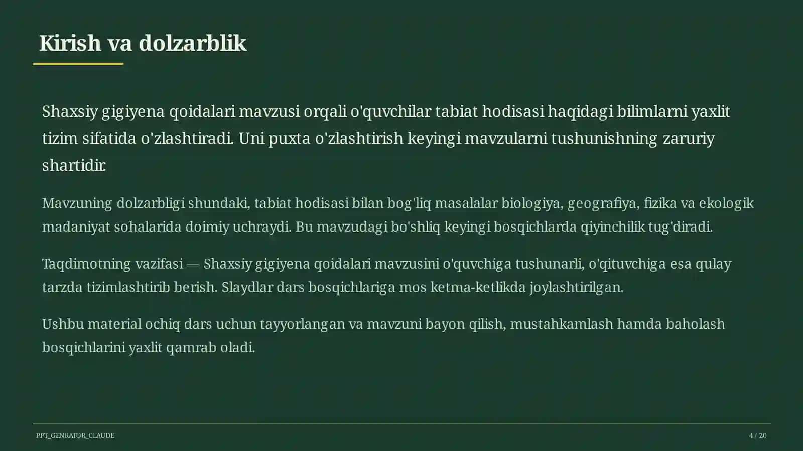 Shaxsiy gigiyena qoidalari (1-sinf) 4