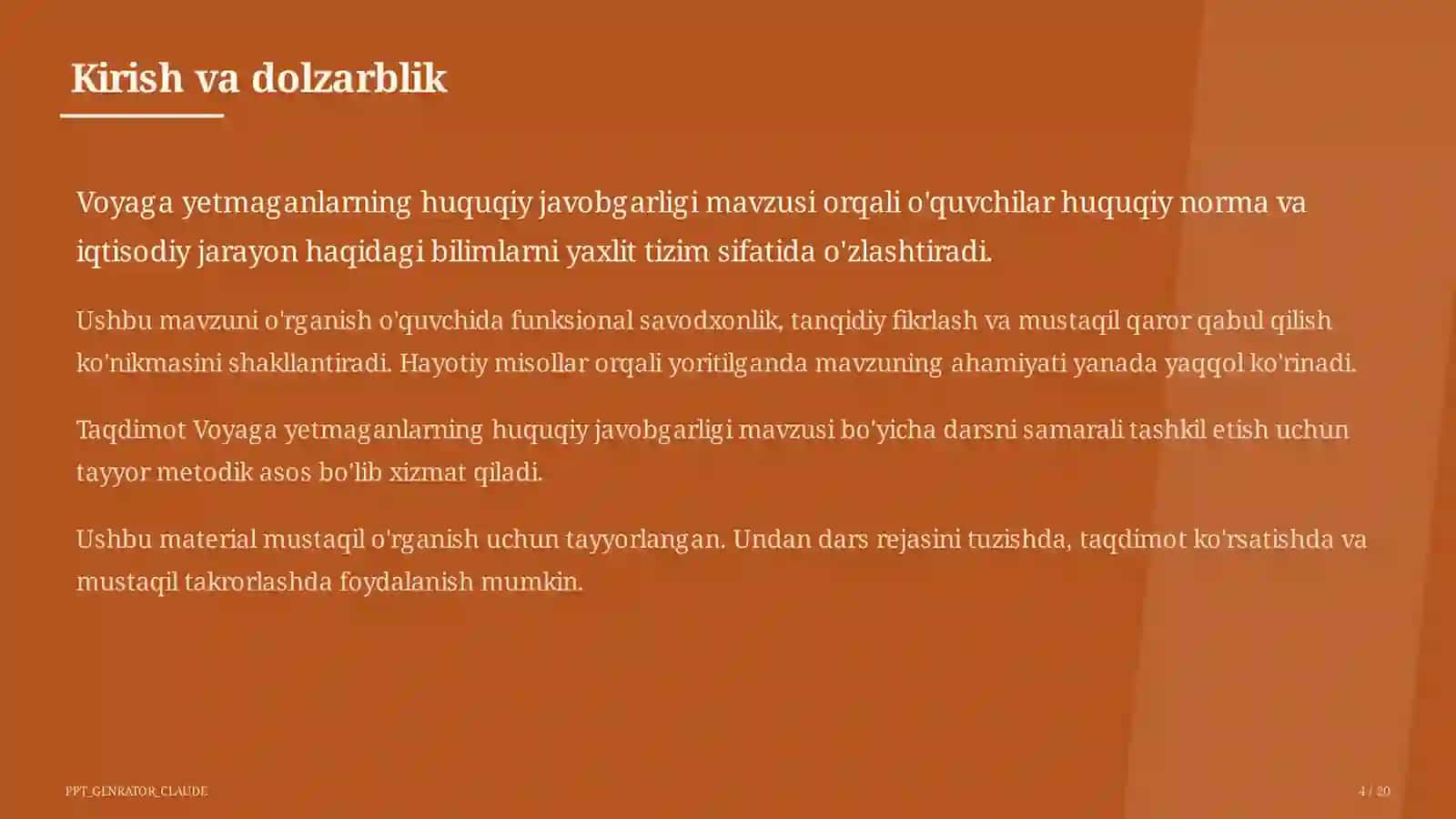 Voyaga yetmaganlarning huquqiy javobgarligi (9-sinf) 4