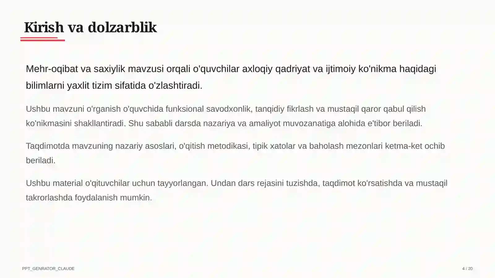 Mehr-oqibat va saxiylik (4-sinf) 4