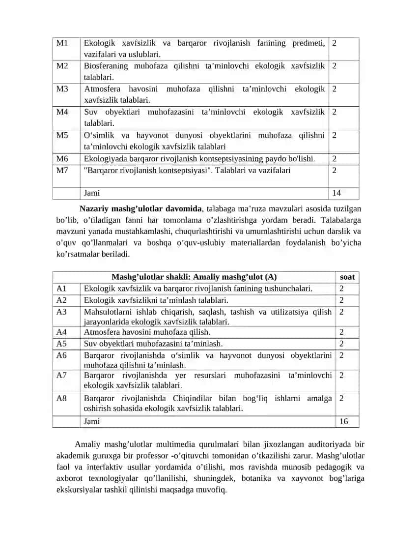 Ekologik havfsizlik va barqaror rivojlanish 4