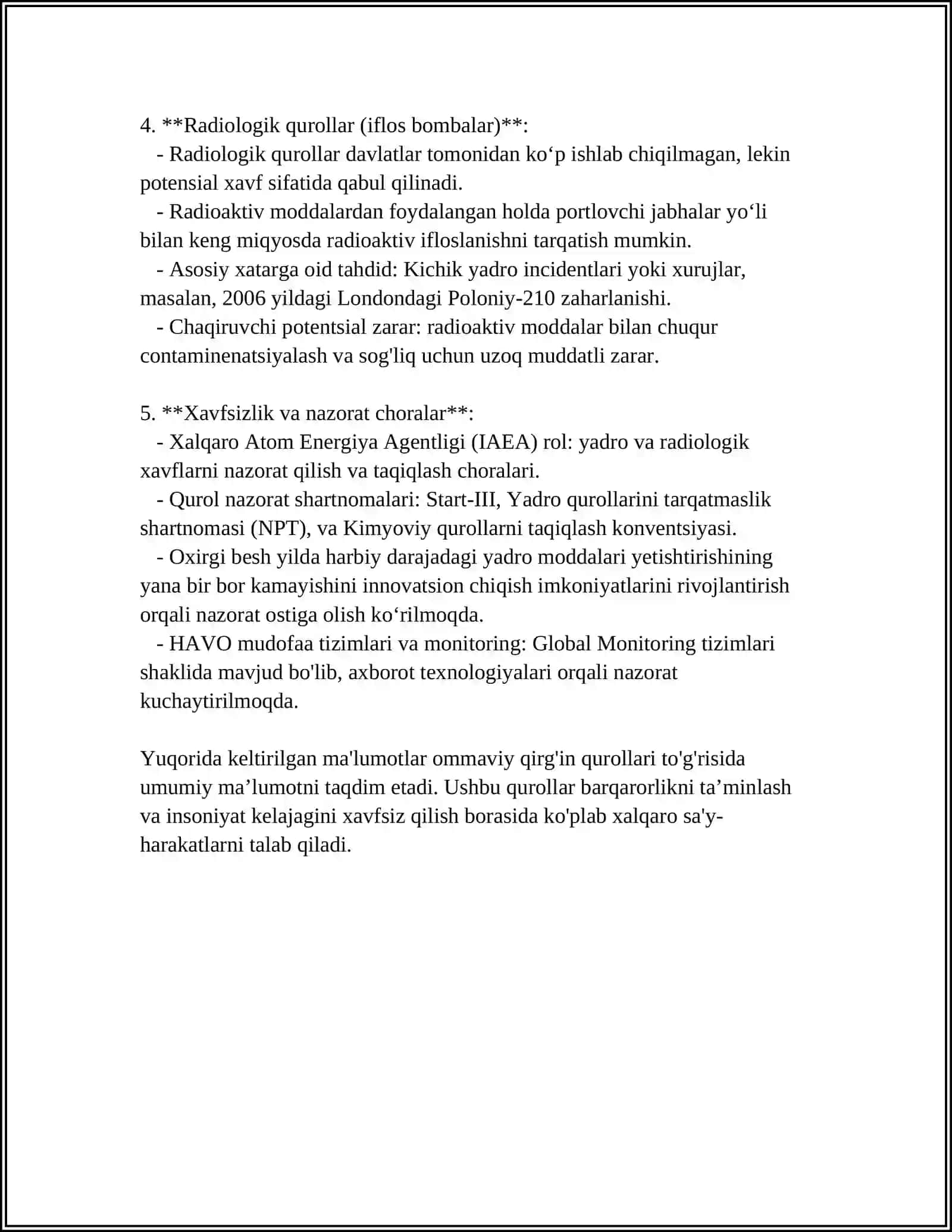 OMMAVIY QIRG’IN QUROLLARI VA ULAR BILAN BOG’LIQ FAVQULOTDA VAZIYATLAR 4