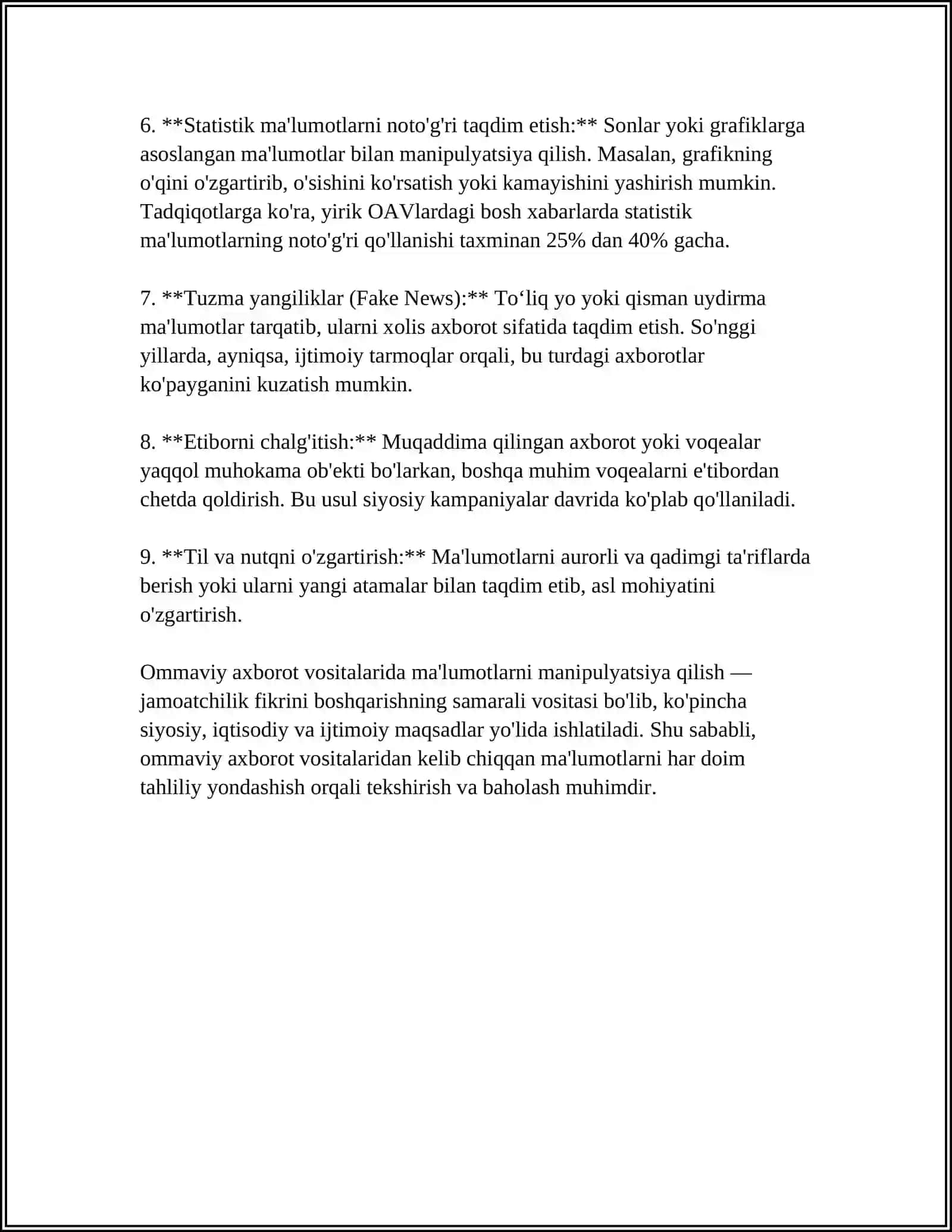 MEDIA VOSITALARIDA AXBOROTNING TASIRI VA MANIPULYATSIYA 4