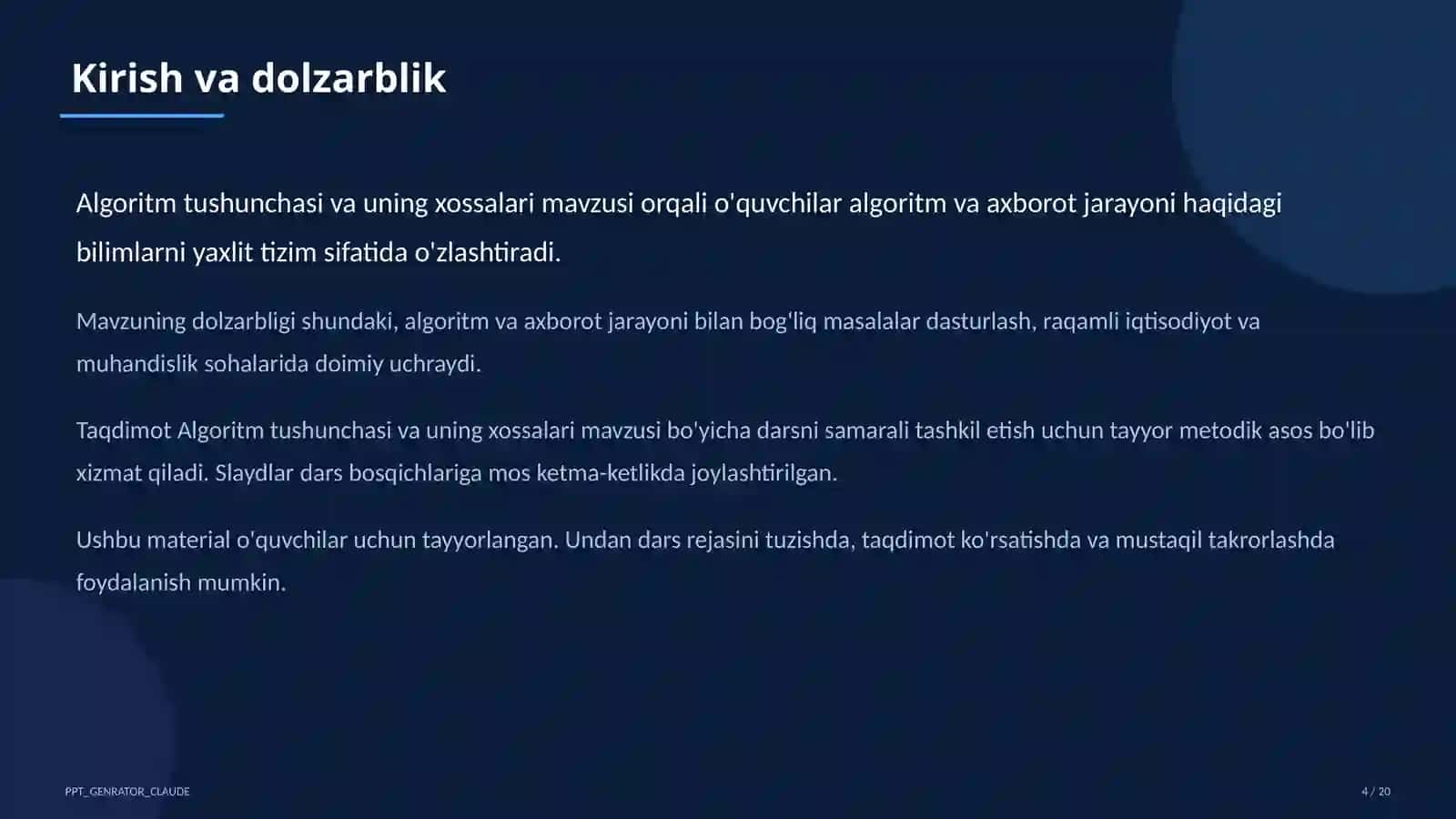 Algoritm tushunchasi va uning xossalari (6-sinf) 4