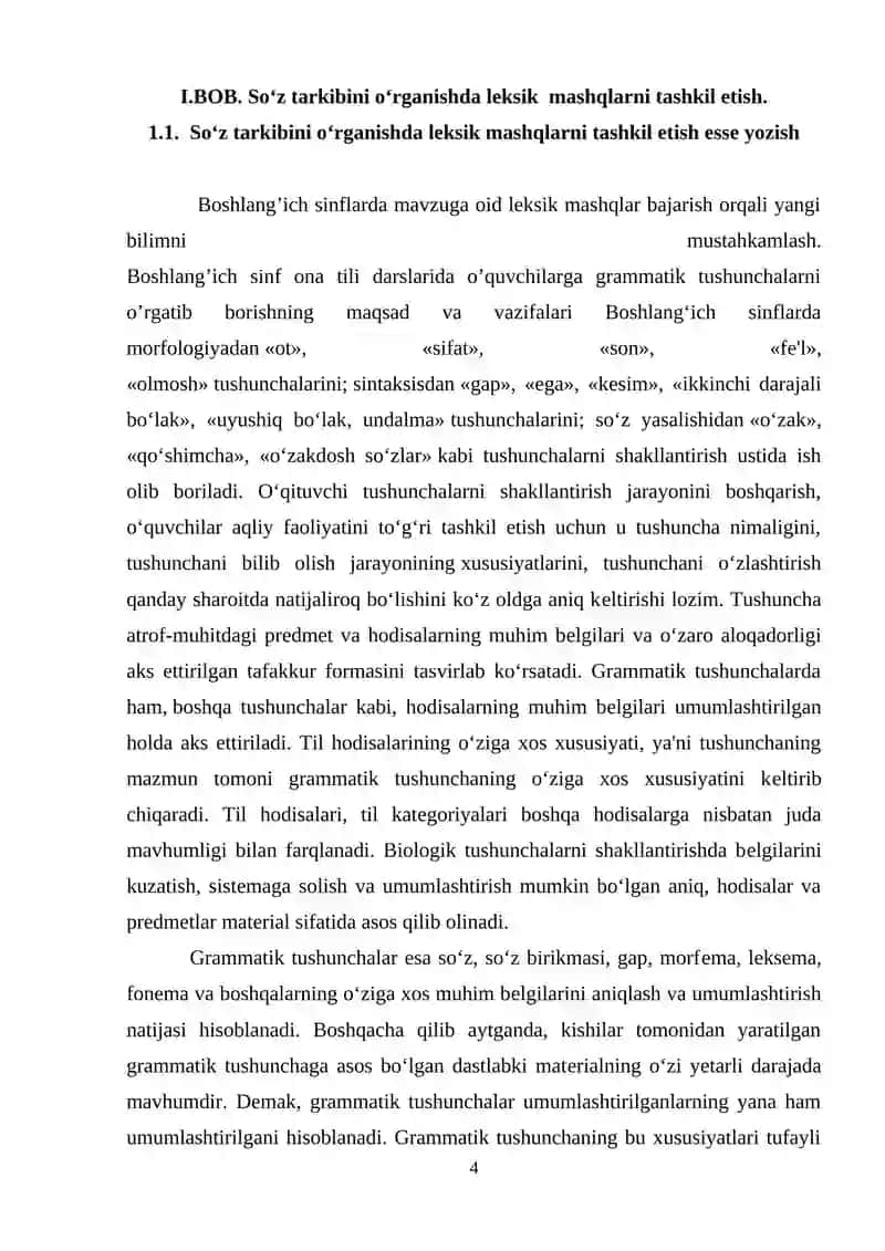 Boshlang’ich sinflarda mavzuga oid leksik mashqlar bajarish 4