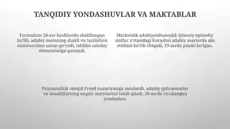 Adabiyotshunoslikning tarkibiy qismlari 4