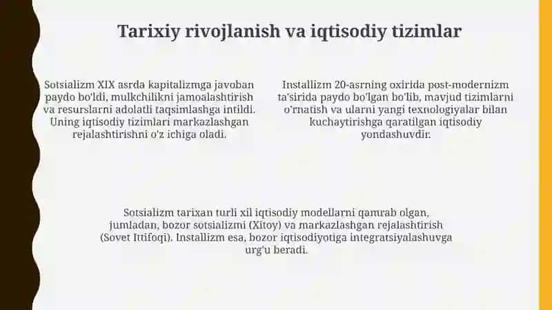Sotsializm va instalizim oʻrtasida farq va oʻxshash taraflari 4