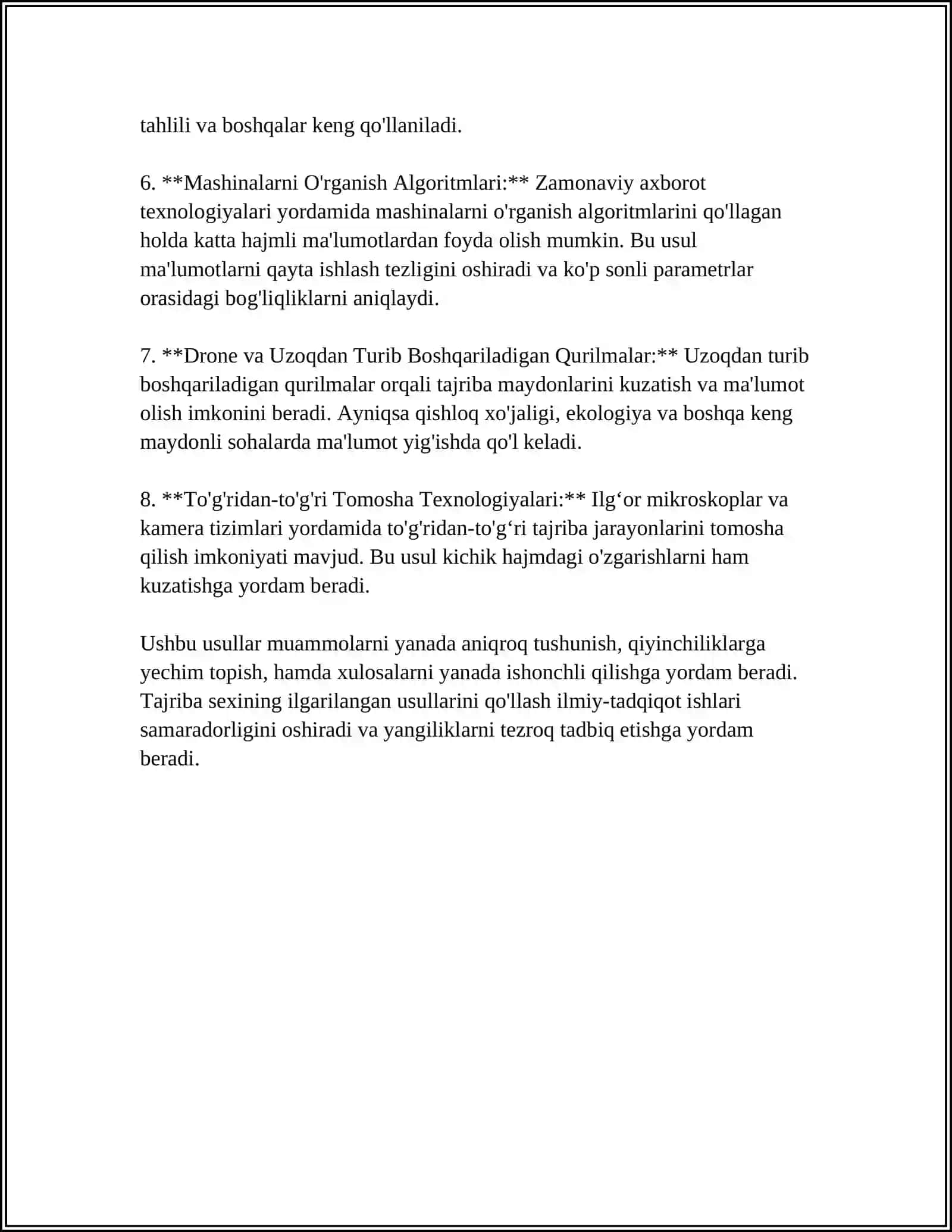 TAJRIBA SEXINING ZAMONAVIY TEXNIKA VA TEXNOLOGIYALARI 4