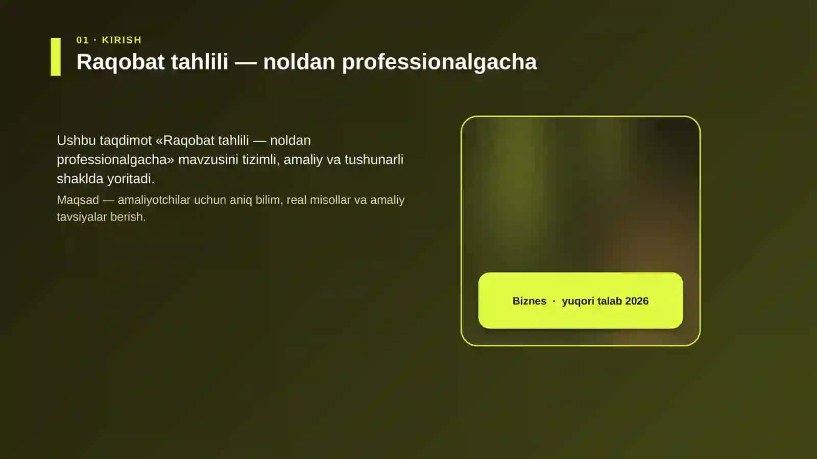 Raqobat tahlili — noldan professionalgacha 4