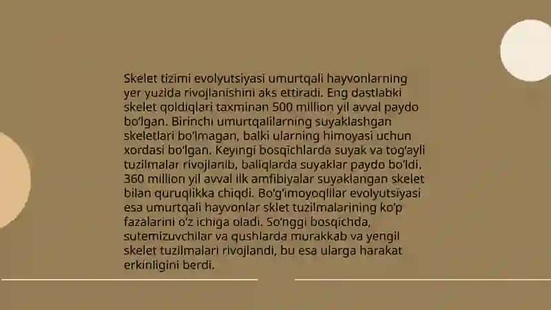 Skelet tizimi filogenezi va buzilishlari 4