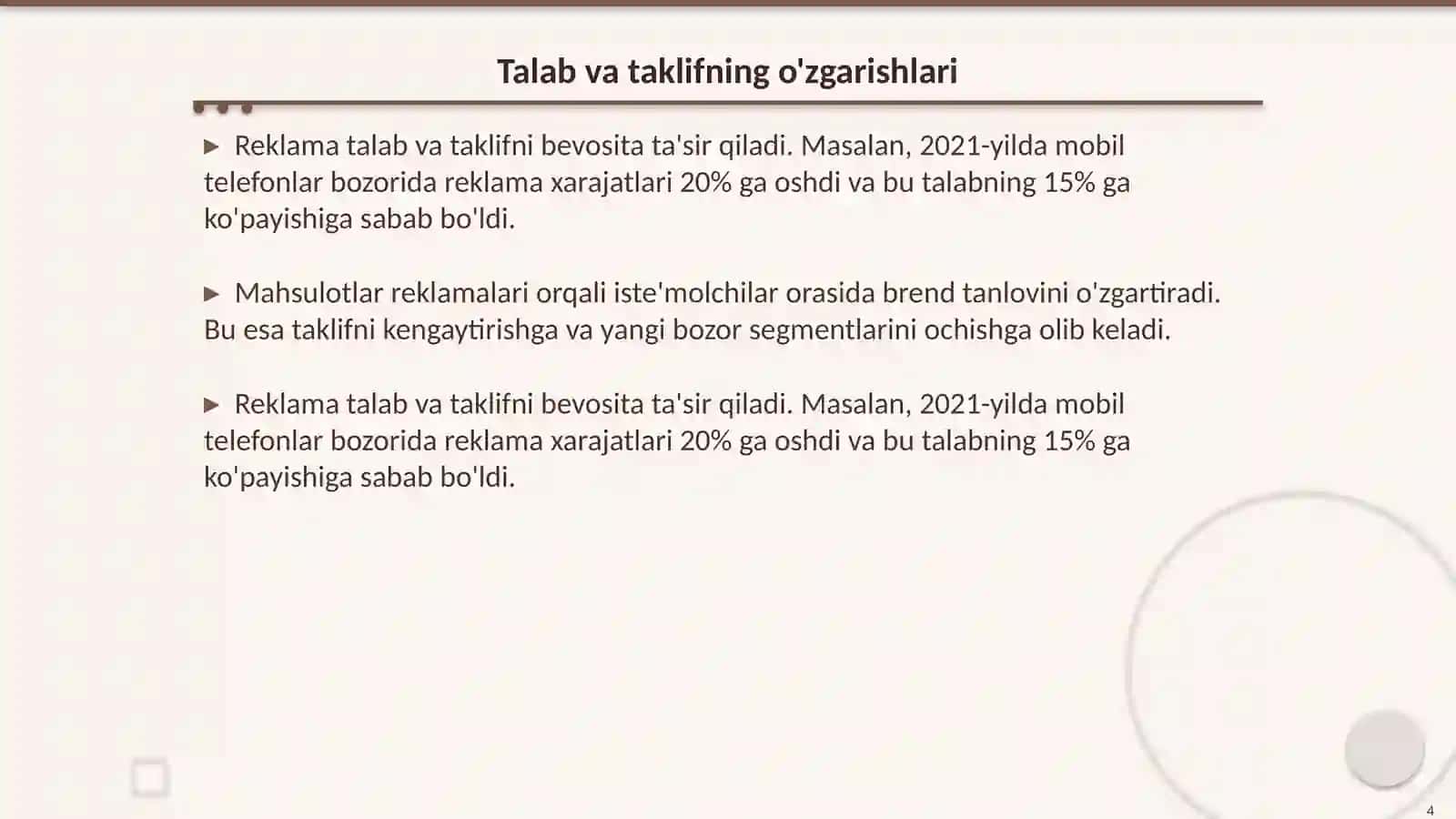 Reklamaning iqtisodiy taʼsir 4