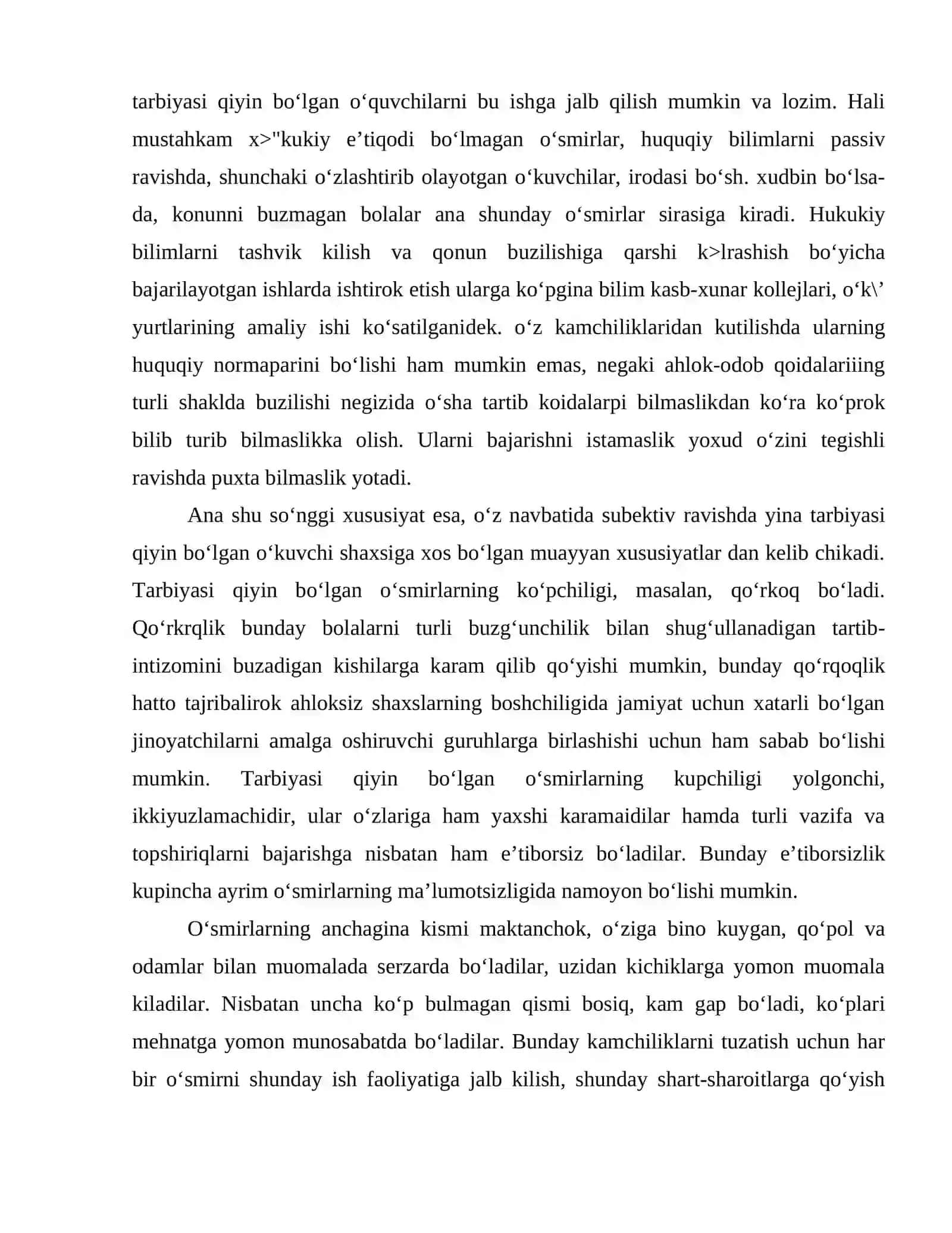 Tarbiyasi qiyin oʻsmirlarga huquq tarbiyasi berishning baʼzi bir psixologik masalalari 4