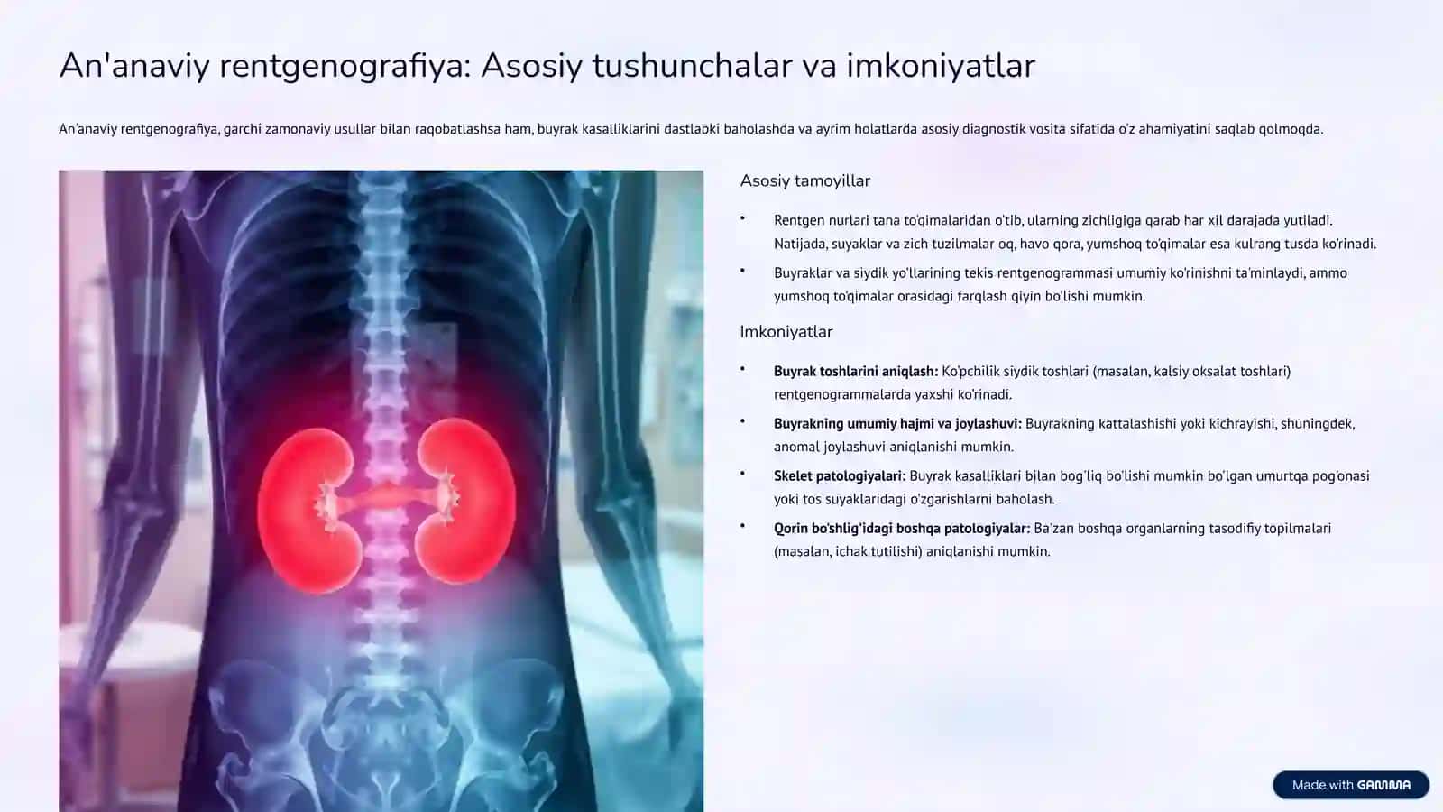 Buyrak kasalliklarini zamonaviy rentgenologik va KT tekshirish usullari 4