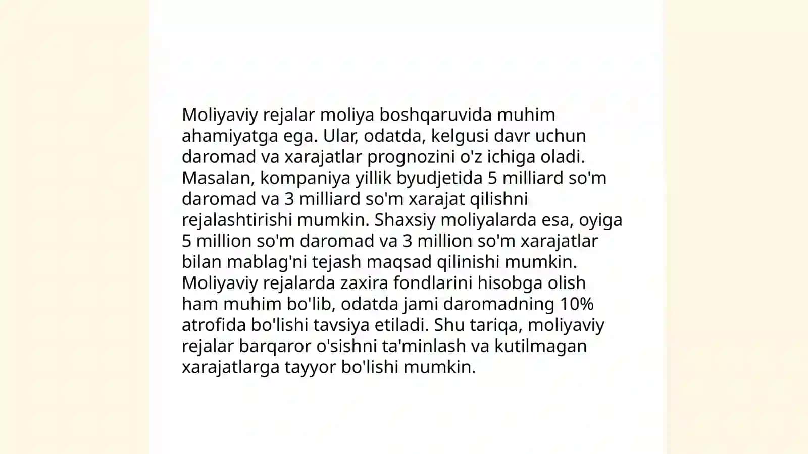 Daromad va xarajatlar hisobi 4