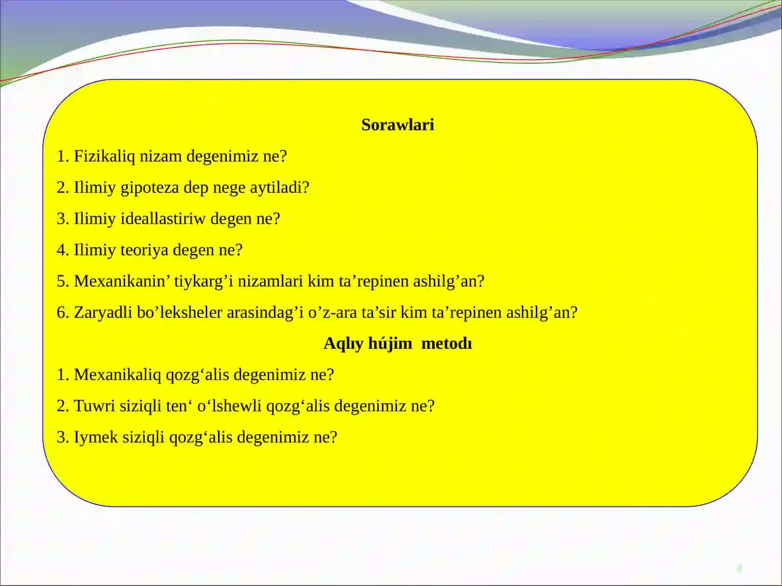 Fizika Mexanikaliqqozǵalistu’rleri 4