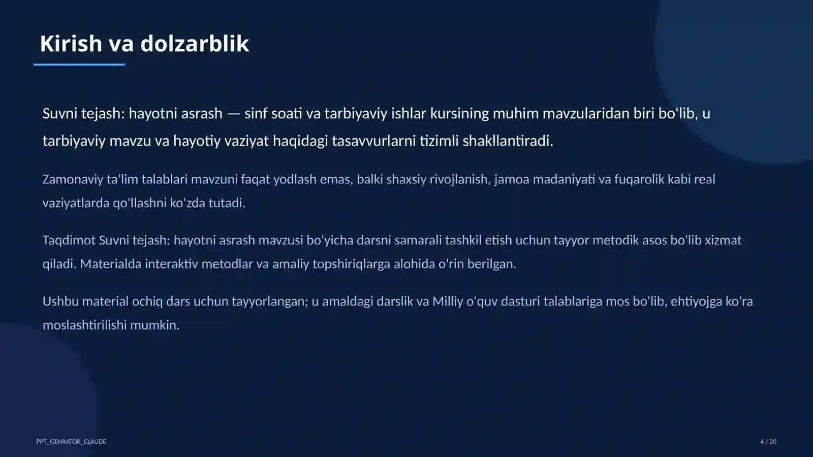 Suvni tejash: hayotni asrash 4