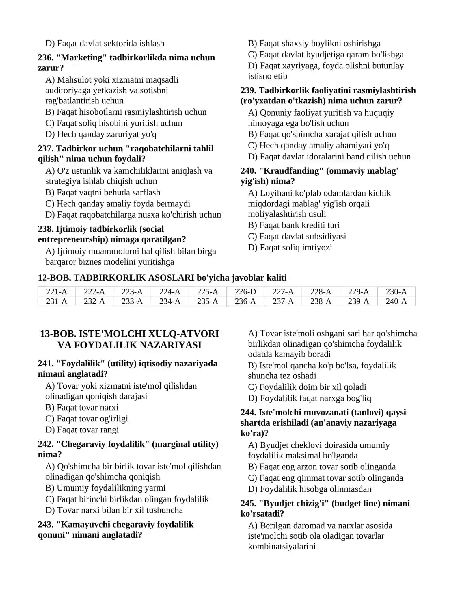 MOLIYAVIY SAVODXONLIK VA MIKROIQTISODIYOT ASOSLARI (DAVOMI) 4