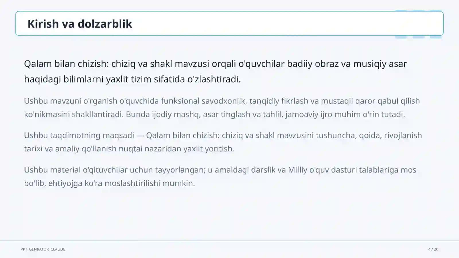 Qalam bilan chizish: chiziq va shakl (1-sinf) 4
